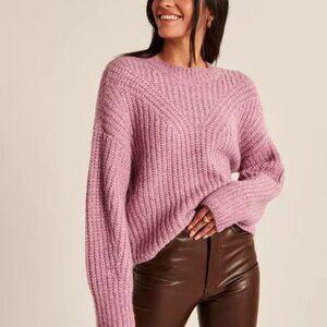 Abercrombie & Fitch Fluffy Crew Sweater Pink Size XXS